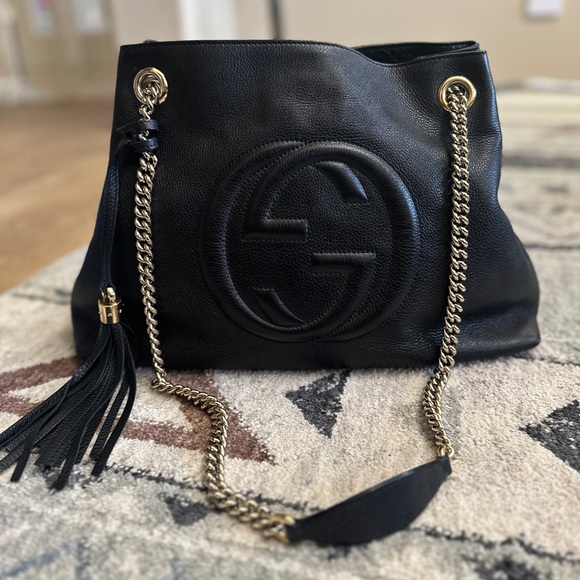 Gucci soho chain tote bag in black - Picture 13 of 16